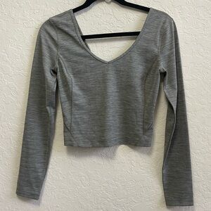 Lululemon Align Nulu Long Sleeve Cropped Top Size 6 Gray READ